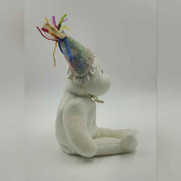 Ty BEANIE BABY - APRIL BIRTHDAY BEAR WITH HAT 2002 8.5” “MWMT” - Picture 2 of 4